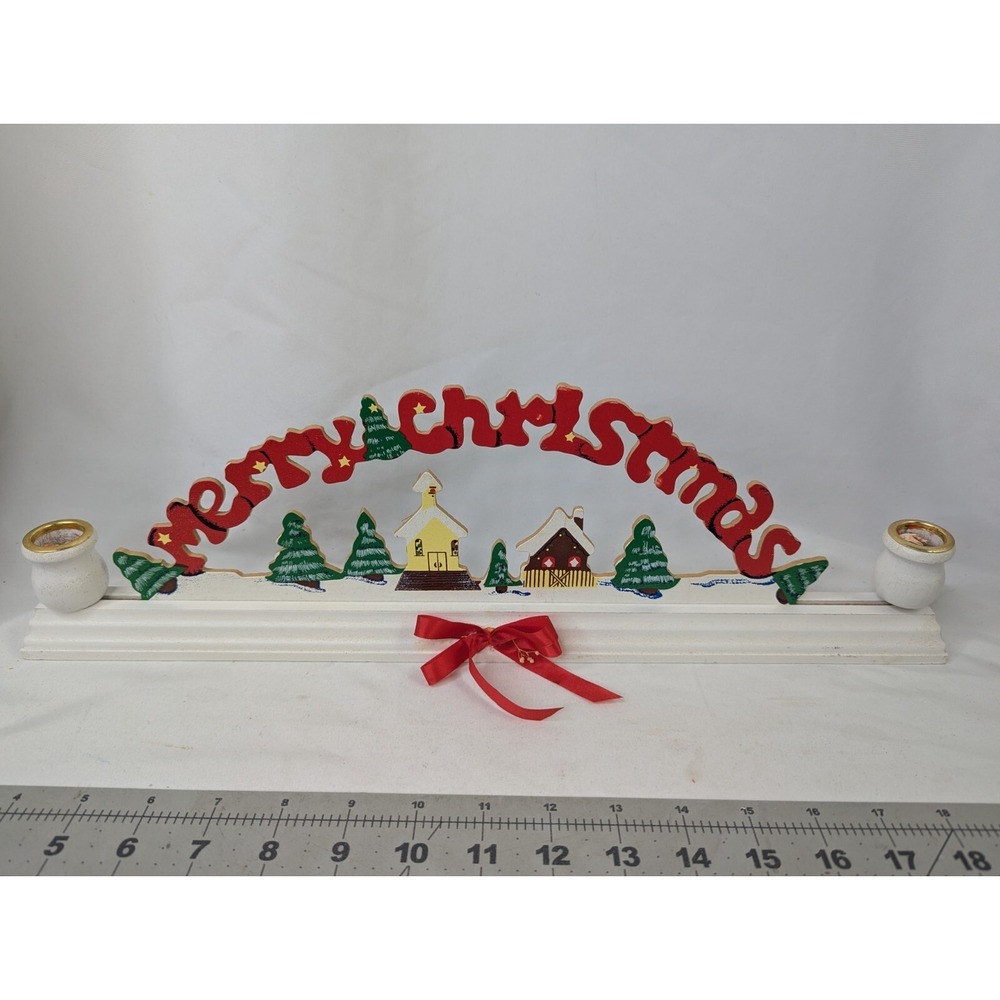 Merry‎ Christmas Around the World Taper Holder Wood